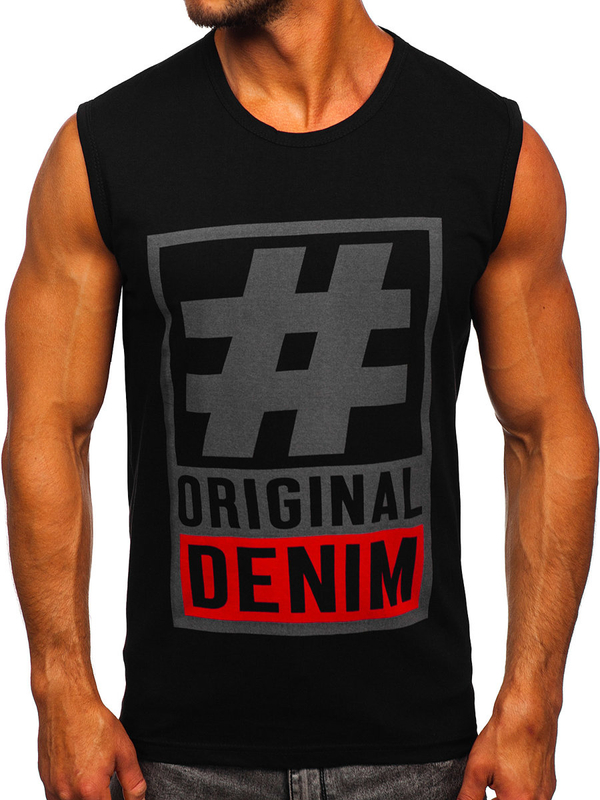 Herren Tank Top mit Motiv Schwarz-Schwarzgrau Bolf Bolf 19802
