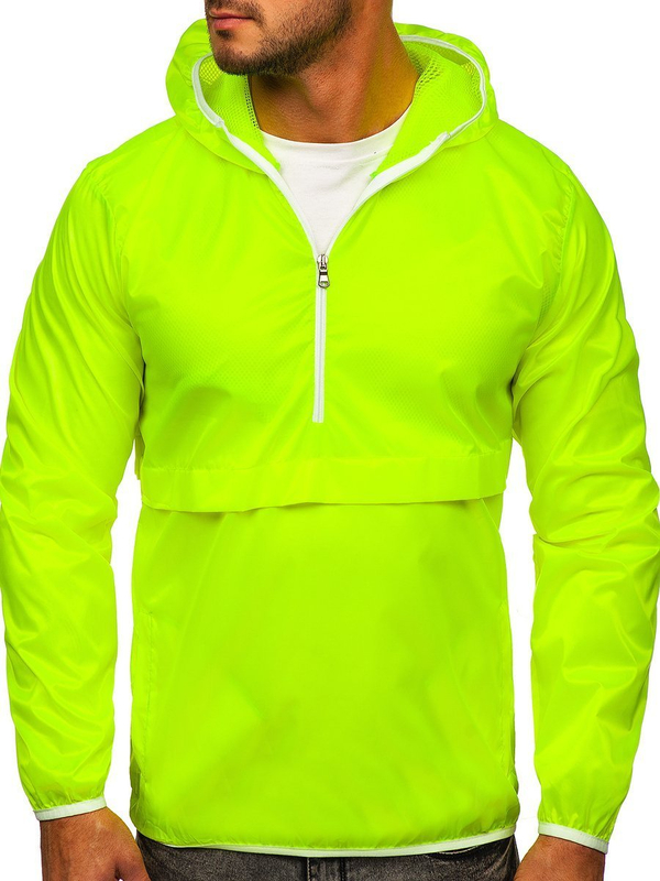Herren Übergangsjacke Sportjacke Anorak mit Kapuze Gelb-Neon Bolf 5061