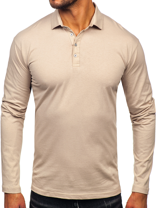 Herren Baumwoll Polohemd Lanagrm Beige Bolf 5119