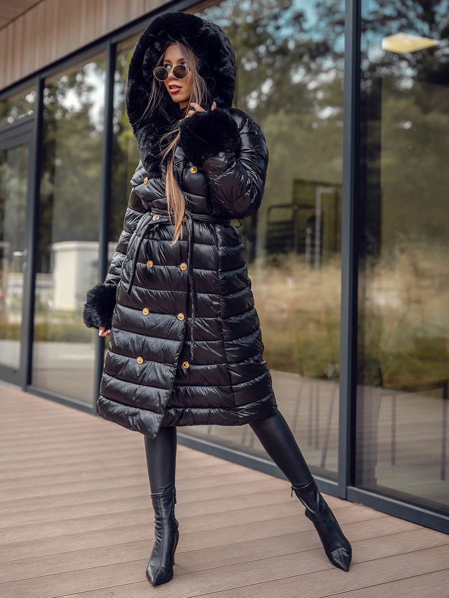 Damen Jacke Winter Mantel Lang Wintermantel Up Fashion Daunenjacke