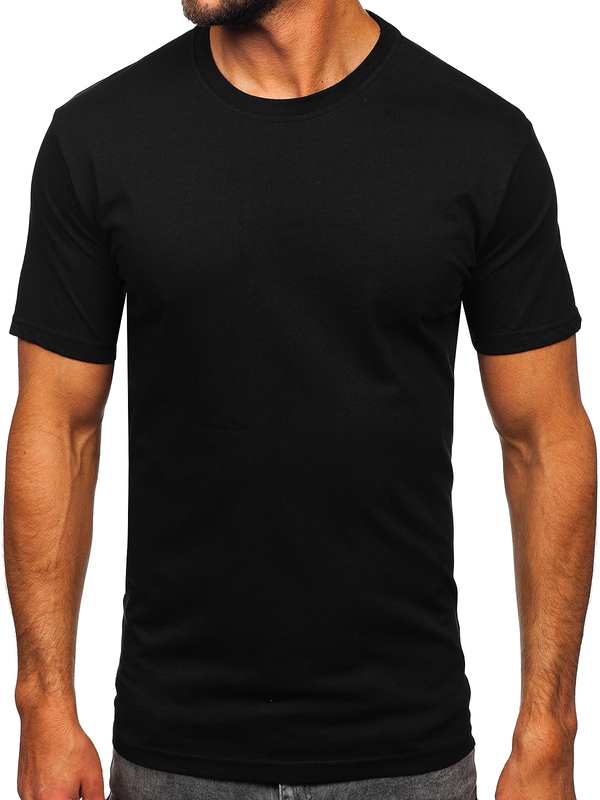 Herren T-Shirt ohne Motiv Schwarz Bolf 14291