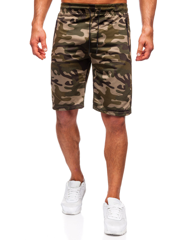Herren Kurze Sporthose Camo Grün Bolf JX862