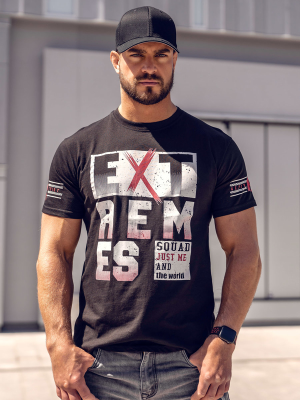 Herren T-Shirt mit Motiv Shwarz Bolf 14312A