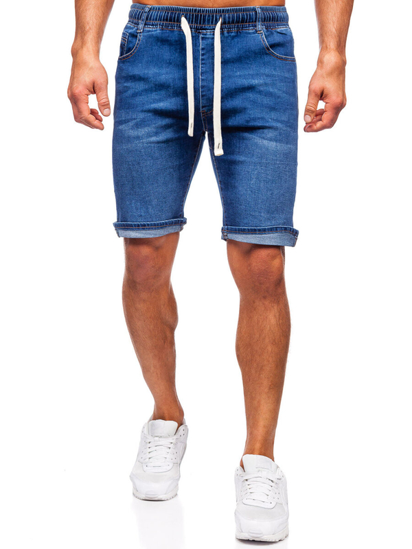 Herren Kurze Hose Jeanshose Jeansshorts Dunkalblau Bolf 9323