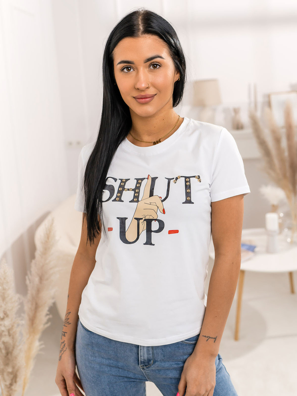 Damen T-Shirt mit Motiv Weiß Bolf 95T2501