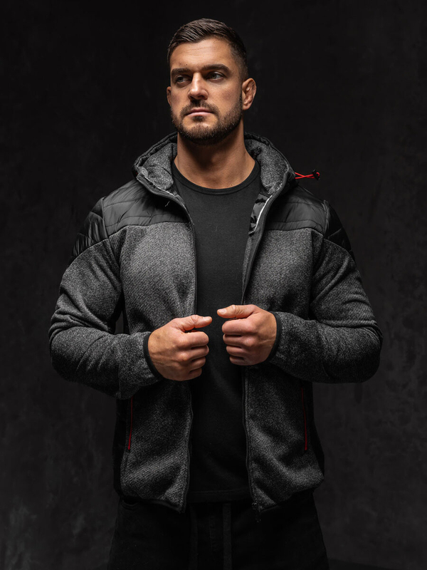 Herren Übergangsjacke Schwarz Bolf KS2158A1