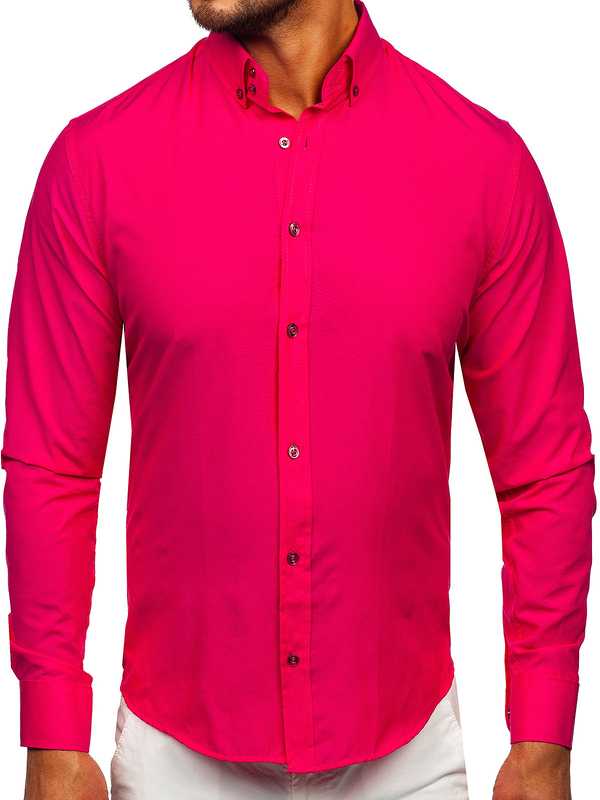 Herren Hemd Langarm Elegant Rosa Bolf 5821-1