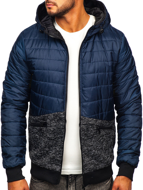 Herren Übergangsjacke Sport Jacke Dunkelblau Bolf M10019
