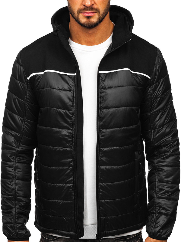 Herren Übergangsjacke Schwarz Bolf K104