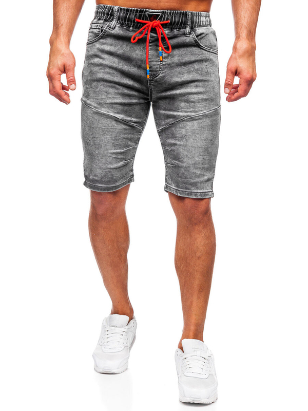 Herren Kurze Hose Jeansshorts Schwarz Bolf TF175