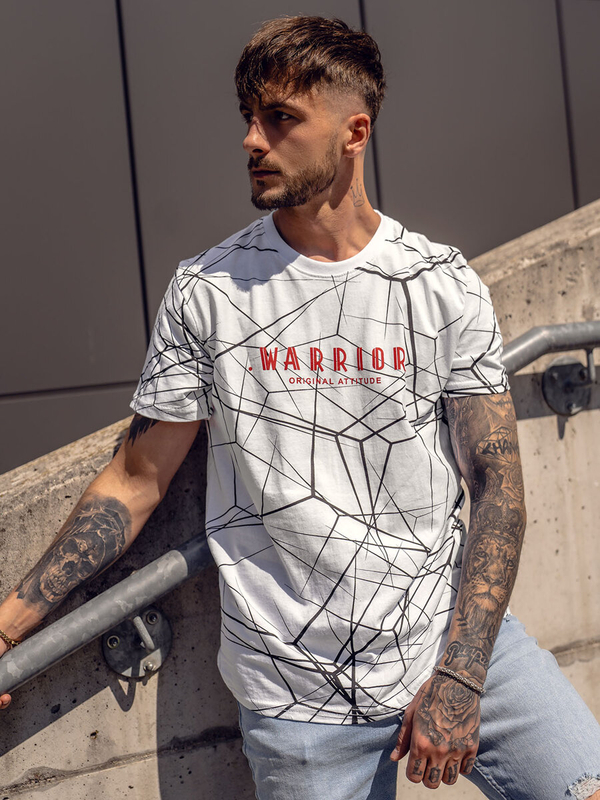 Herren T-Shirt mit Motiv Weiß Bolf SS10935A