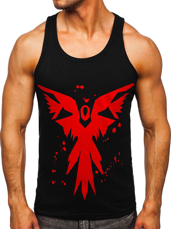 Herren Tank Top mit Motiv Schwarz Bolf 14843