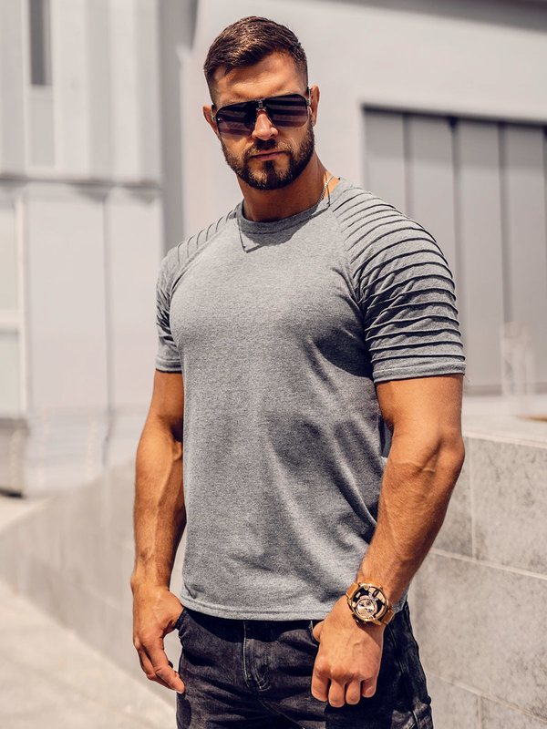 Herren Uni T-Shirt Schwarzgrau Bolf 8T88A