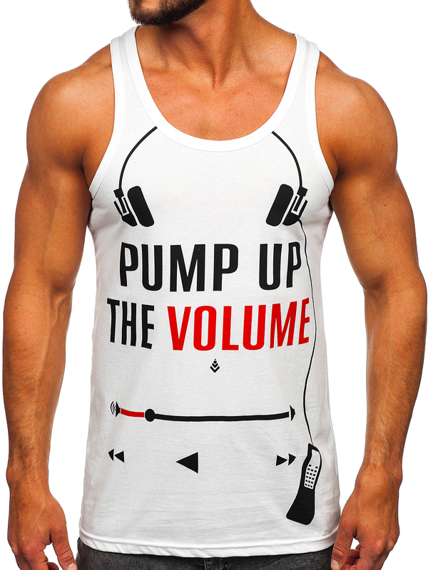 Tank Top mit Motiv Weiß Bolf 14835
