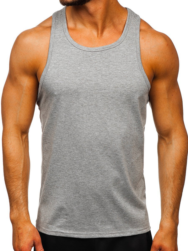 Herren Tank Top ohne Motiv Grau Bolf 99002