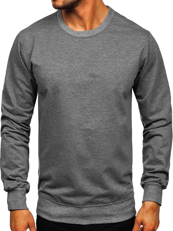 Herren Sweatshirt ohne Kapuze Anthrazit Bolf B10001