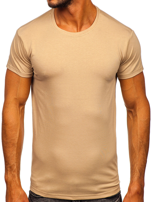 Herren T-Shirt ohne Motiv Beige Bolf 2005-91