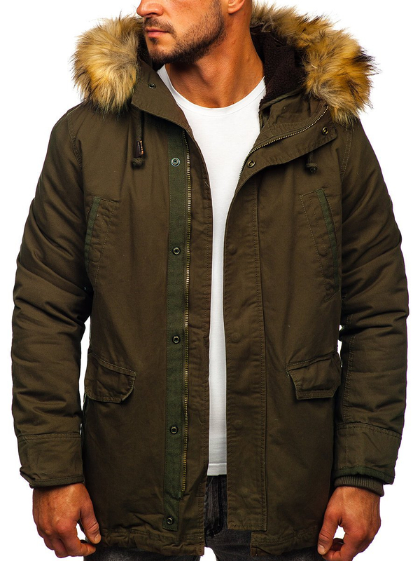 Herren Winterjacke Parka Grün Bolf 5284