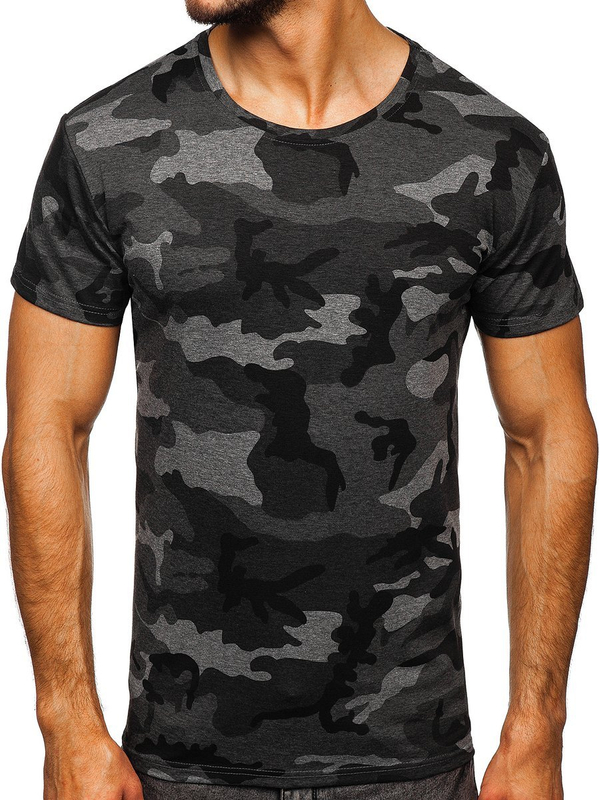 Herren T-Shirt Camo Schwarzgrau Bolf S807