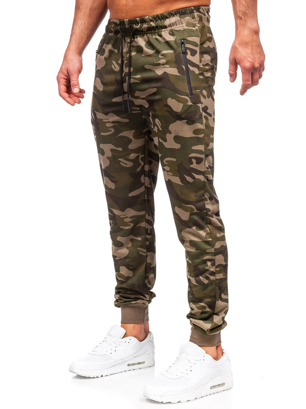 Herren Sporthose Joggers Camo Grün Bolf JX6185