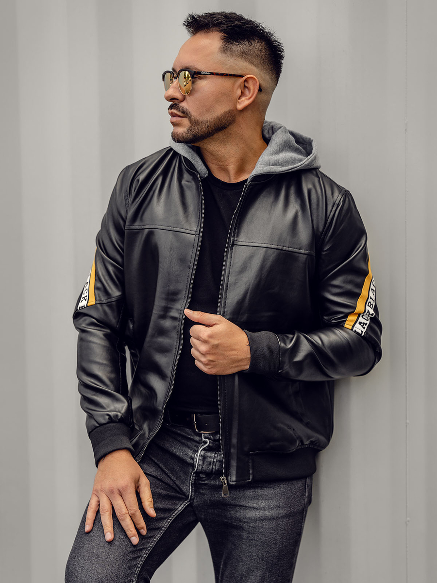 Leather Jacket Pilotenjacke Herren Asos Asos Design Echtleder