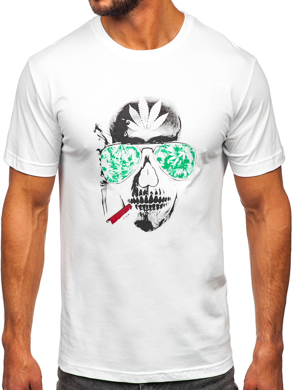Bolf Herren T-Shirt mit Motiv Weiß14501