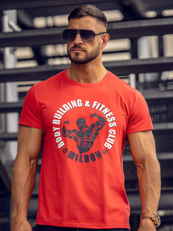 Herren T-Shirt mit Motiv Rot Bolf Y70015A