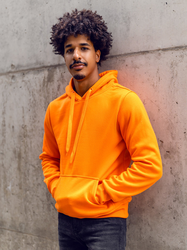 Herren Kapuzenpullover mit Kängurutasche Orange Bolf 2009A