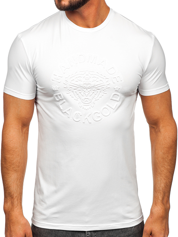 Herren T-Shirt mit Motiv Weiß Bolf MT3056