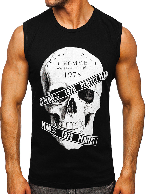 Herren Tank Top mit Motiv Schwarz Bolf 14807