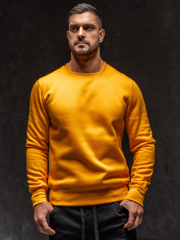 Herren Sweatshirt ohne Kapuze Hell Orange Bolf 2001A1