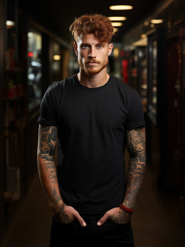 Herren T-Shirt ohne Motiv Schwarz Bolf 14290A2