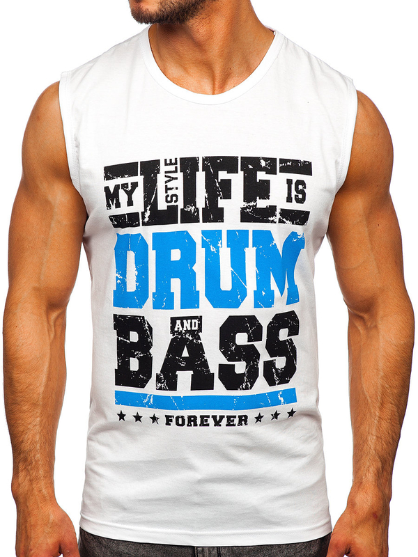 Tank Top mit Motiv Weiß Bolf 14810