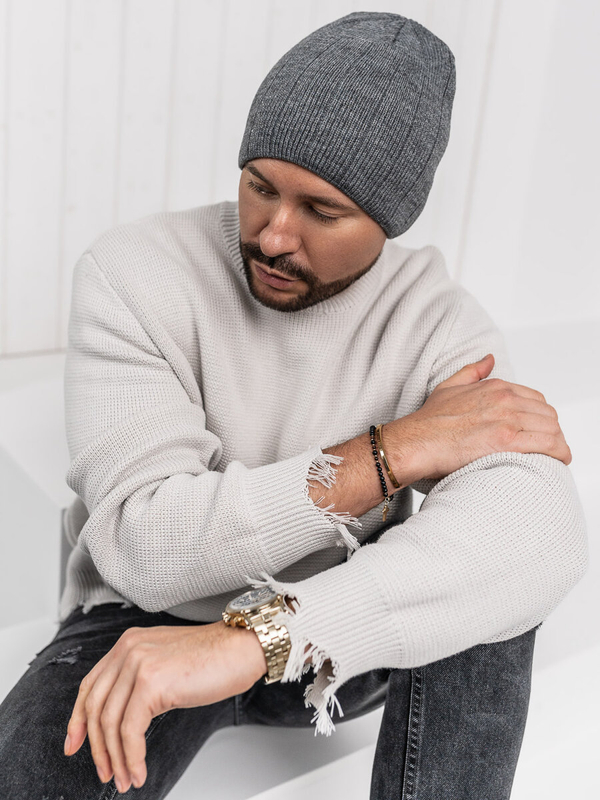 Herren Wintermütze Anthrazit Bolf 387054