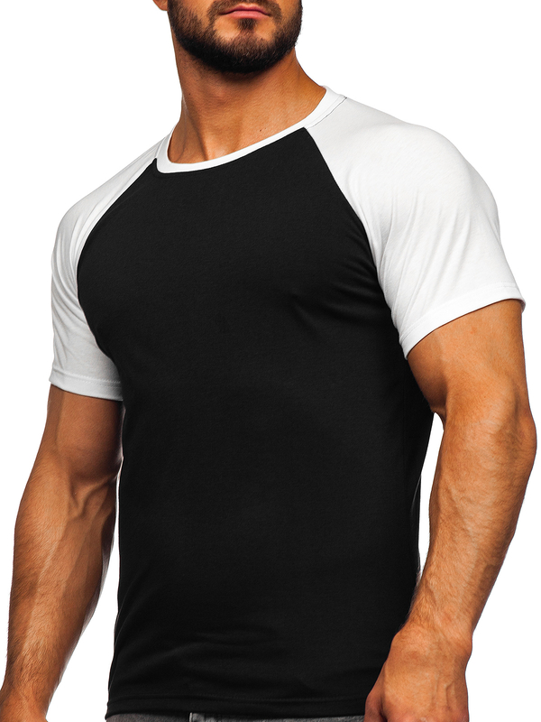 Herren T-Shirt Schwarz-Weiß Bolf 8T82