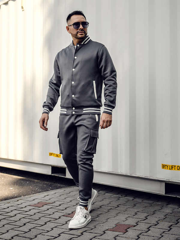 Herren Trainingsanzug Schwarzgrau Bolf 27C6505