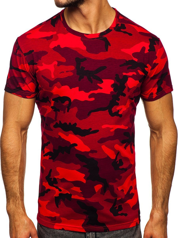 Herren T-Shirt Camo Rot Bolf S807