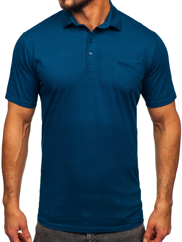 Herren Baumwoll Poloshirt Schwarzblau Bolf 143006