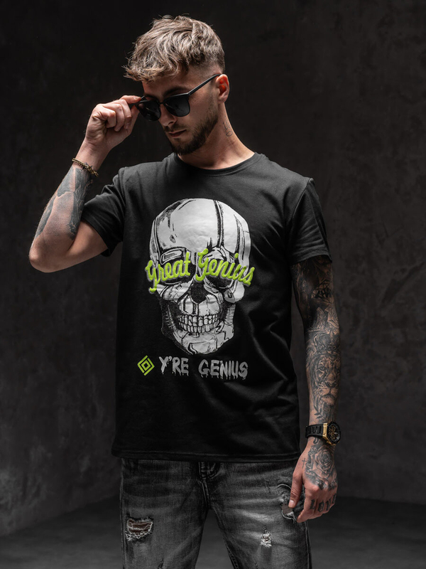 Bolf Herren T-Shirt mit Motiv Schwarz Y70012