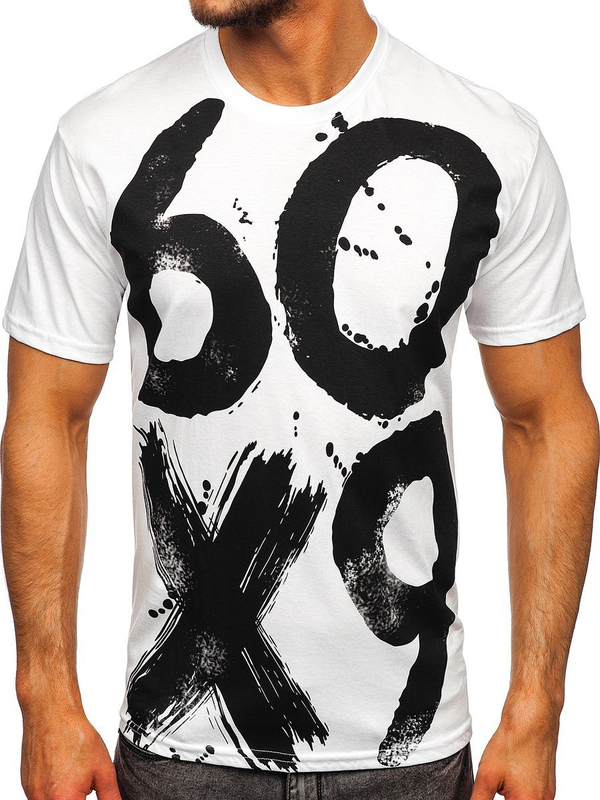 Herren T-Shirt mit Motiv Weiß Bolf 0303