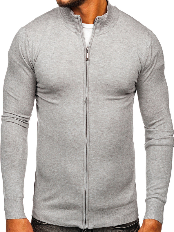 Herren Pullover mit Reißverschluss Grau Bolf YY07
