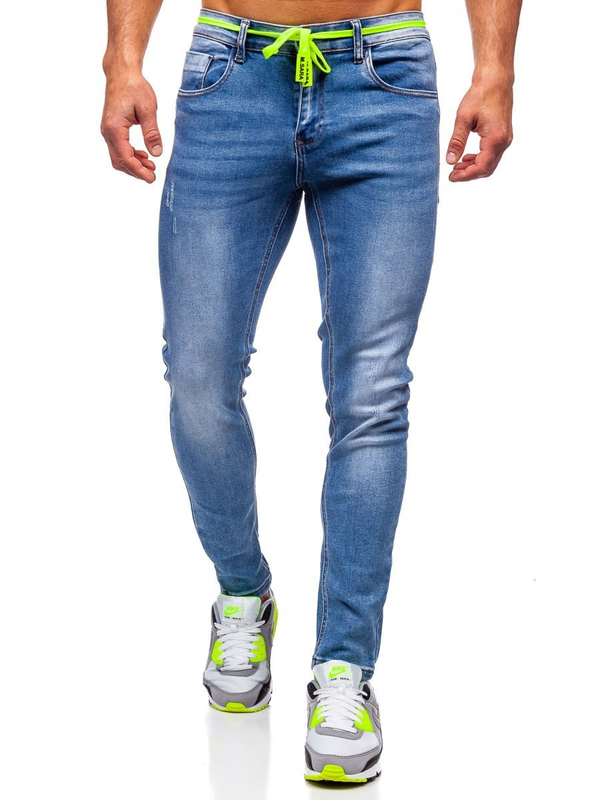 Herren Jeanshose skinny fit Dunkelblau Bolf KX555
