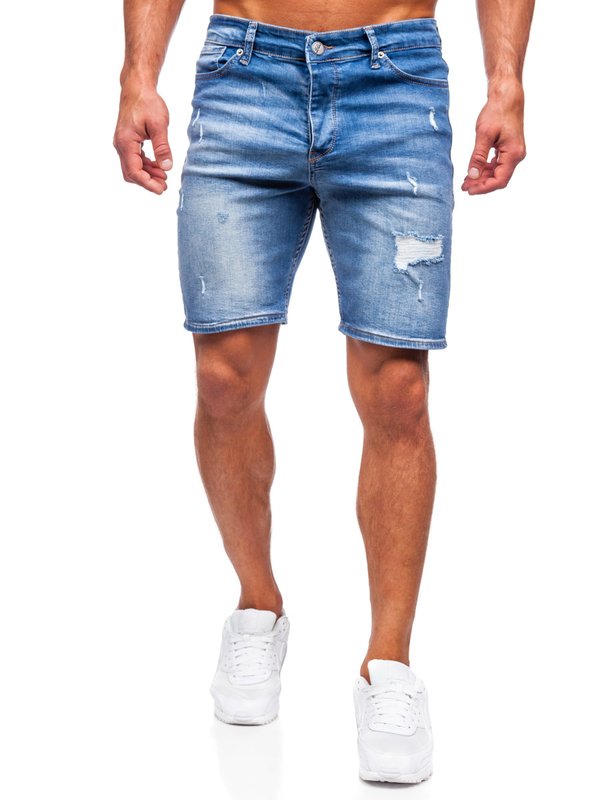 Herren Jeansshorts Dunkelblau Bolf 0458