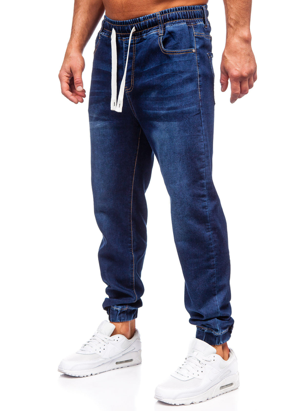 Herren Jeanshose Joggers Dunkalblau Bolf 8116