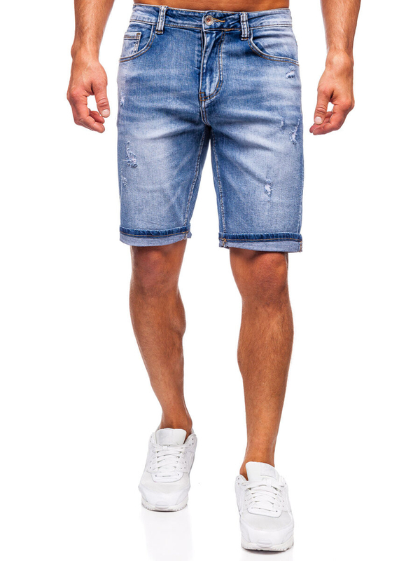 Herren Kurze Hose Jeanshose Jeansshorts Blau Bolf NG60367