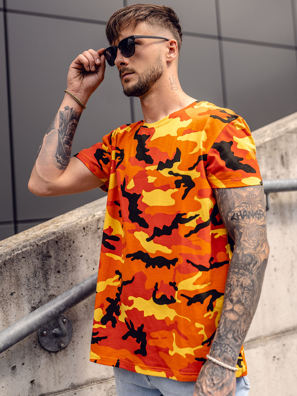 Herren T-Shirt Camo Orange Bolf S807A1