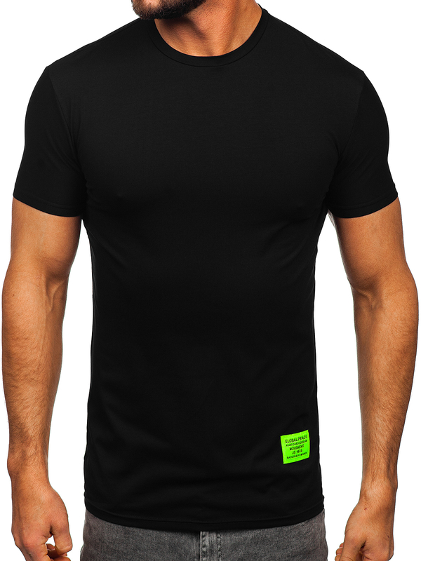 Herren T-Shirt mit Motiv Schwarz Bolf MT3046