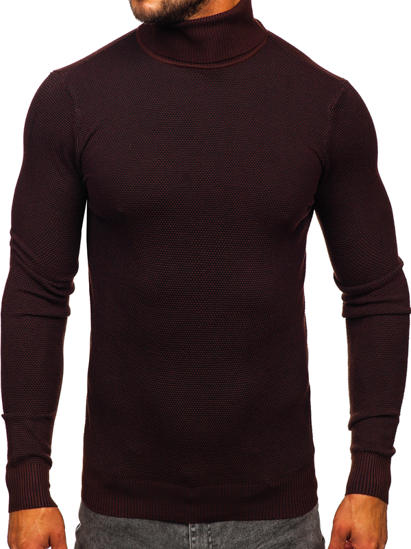 Herren Rollkragenpullover Braun Bolf W2-20125