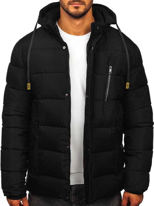 Herren Gepolsterte Winterjacke Schwarz Bolf 57M7505