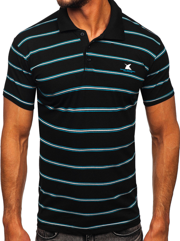 Herren Polohemd Kurzarm Schwarz Bolf 14954